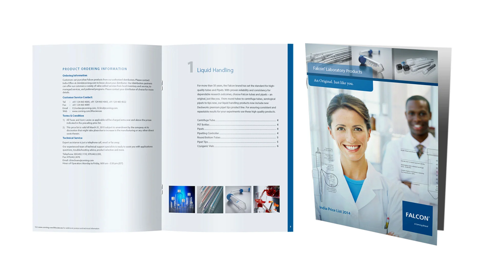 Corning - Brochure Corning - Brochure featuring blue and white pages, showcasing informative content in a visually appealing design