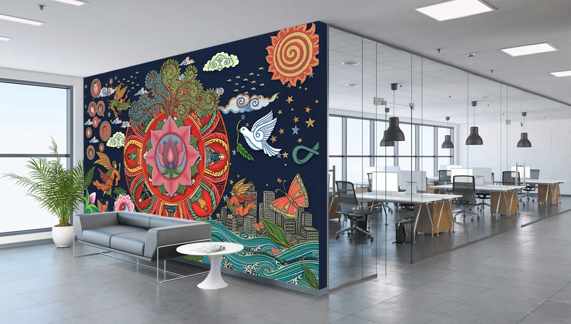 Office space that reflects brand character by Boch & Fernsh 360 degree creative agency in Mumbai