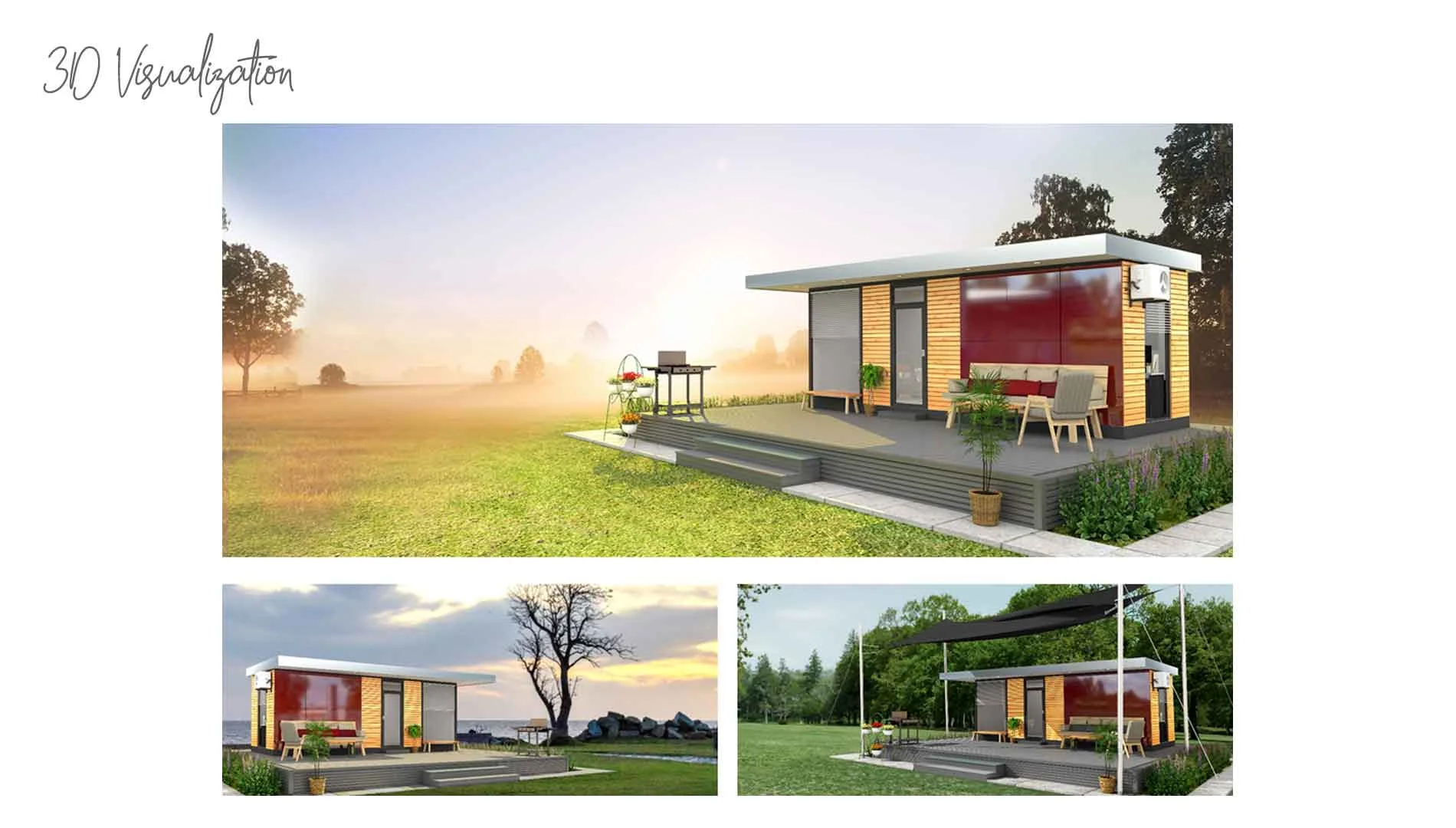 SolarBox 3D visualisation SolarBox: A small, portable house on wheels, exemplifying creativity 3D visualisation