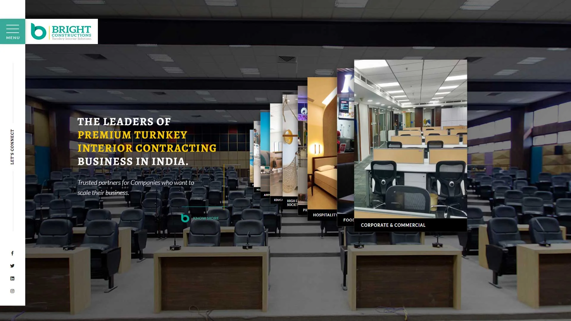 Boch & Fernsh's design for Bright Constructions, showcasing a sleek and professional visual style for the construction industry