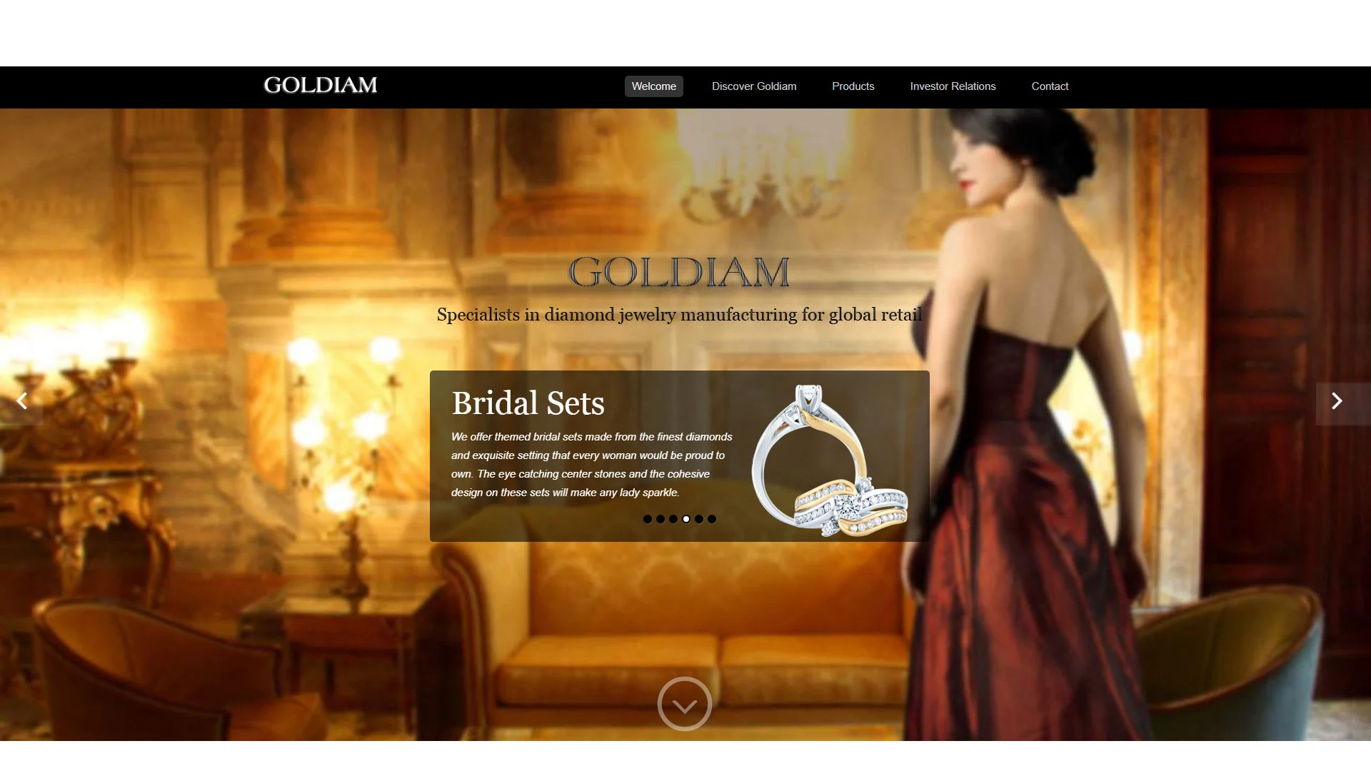 Elegant and refined design for Goldiam by Boch & Fernsh, highlighting luxury and exclusivity in jewelry branding