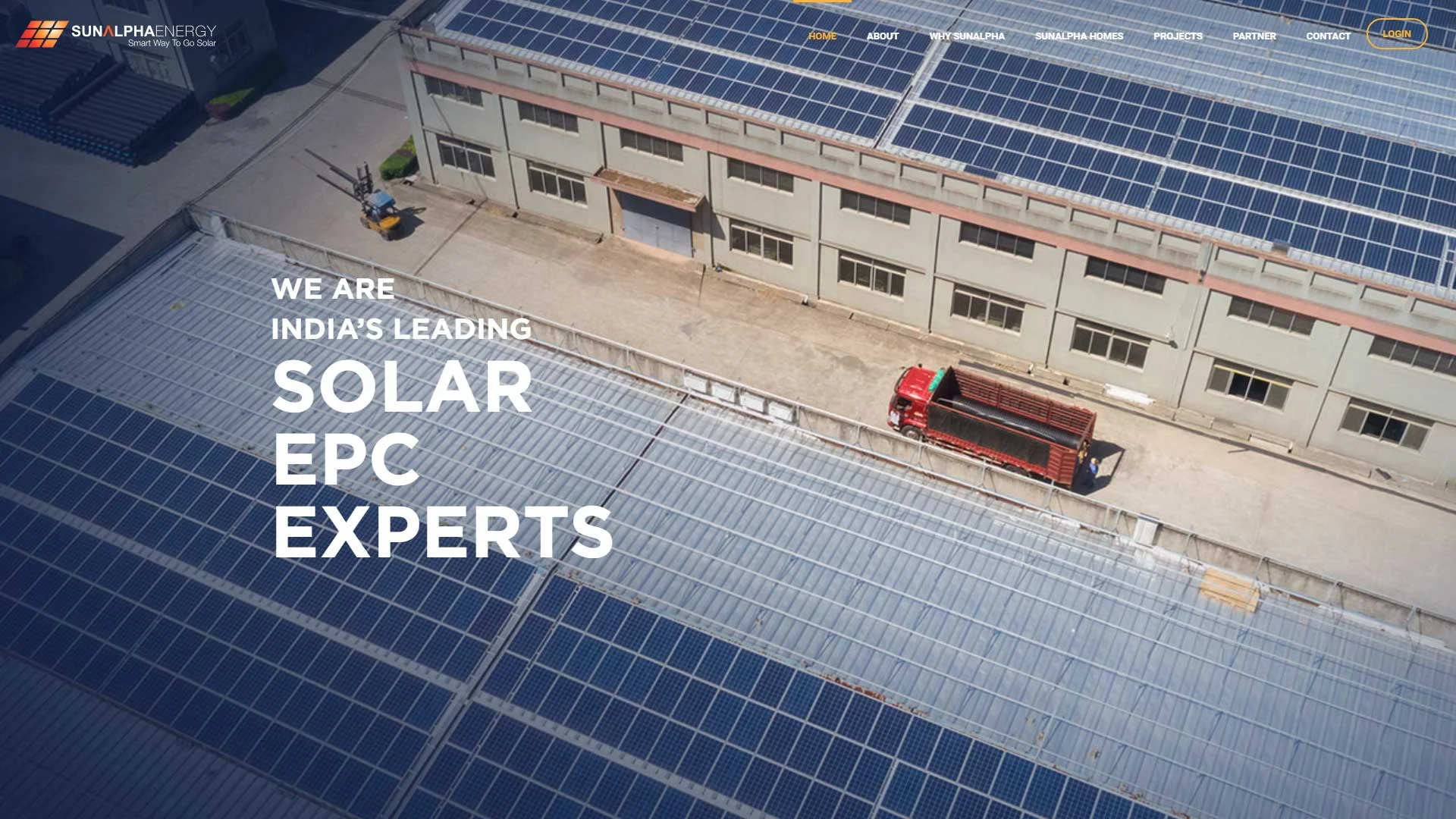 Clean and tech-focused solar energy website designed by Boch & Fernsh for Sunalpha.